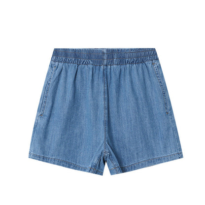 Damen Jeansshorts Elastischer Bund Weites Bein Norvielle