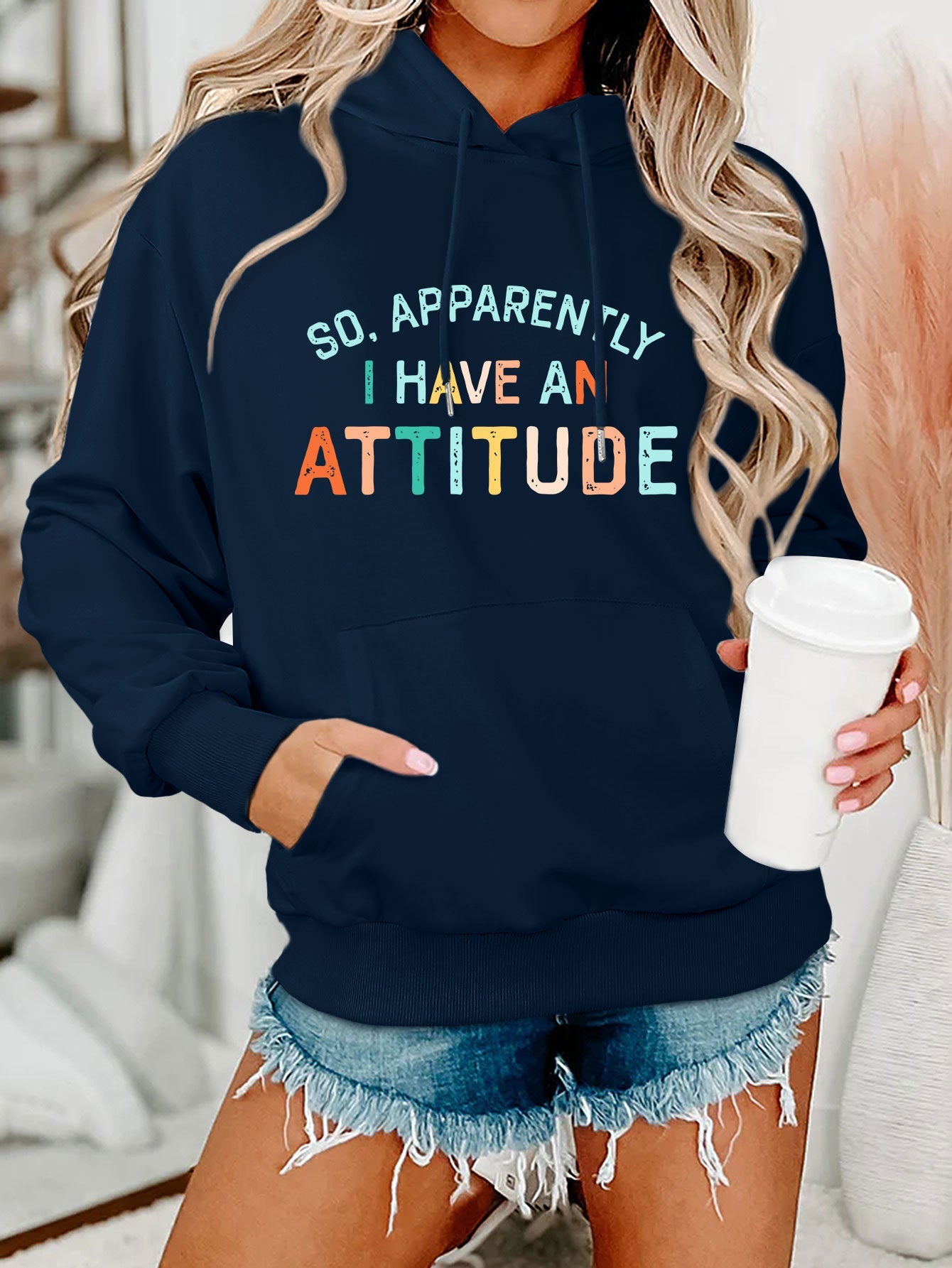 Damen Kapuzenpullover Lässig Mit Schriftzug Norvielle