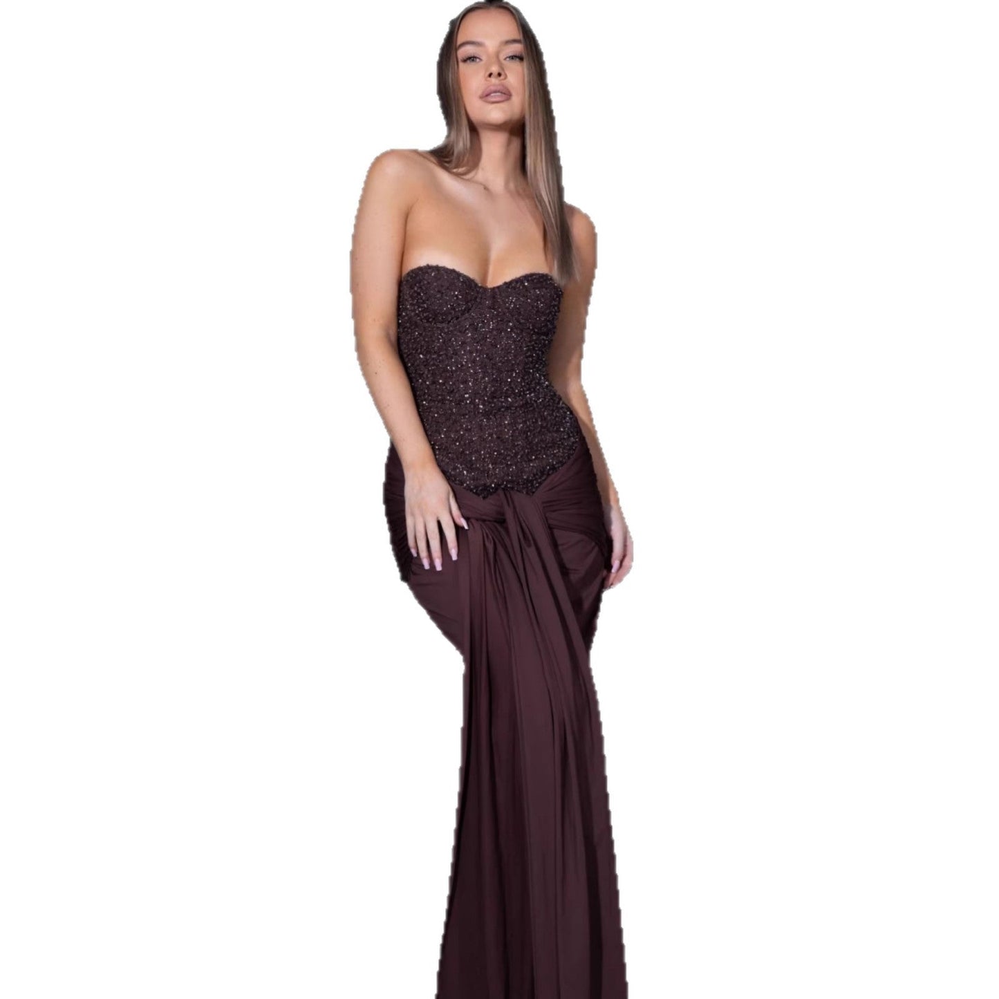 Damen Abendkleid Korsettdesign Fließender Rock Norvielle