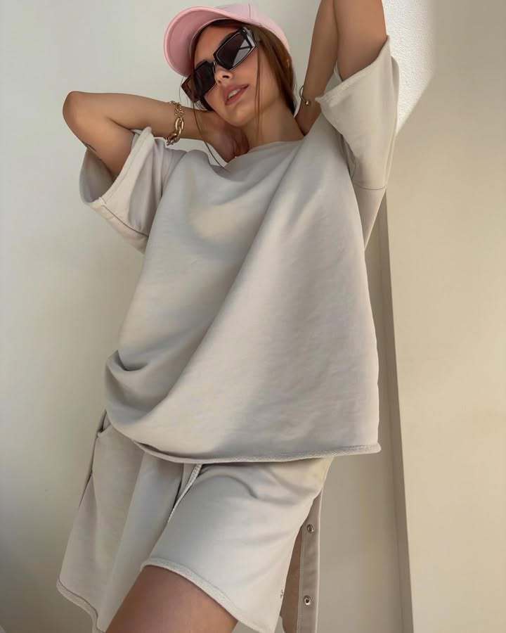 Damen Shorts-Set mit Oberteil und Knöpfen Norvielle