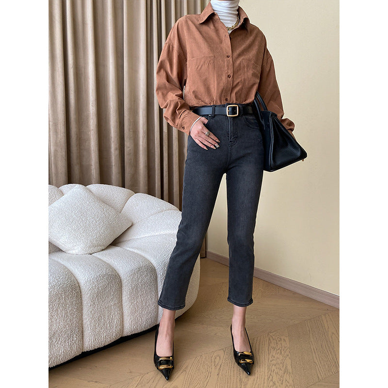 Damen Baumwollbluse Locker Geschnitten Norvielle
