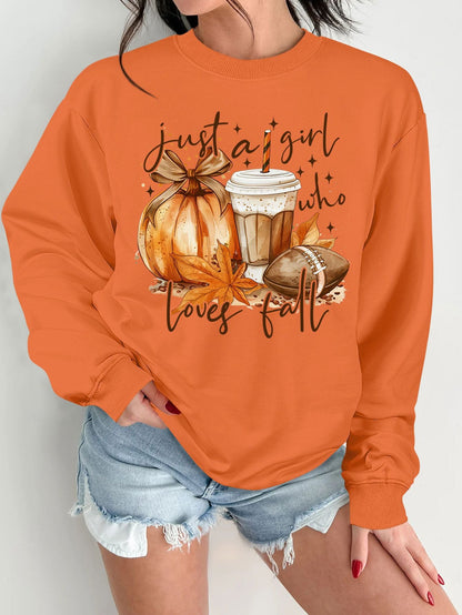 Damen Sweatshirt Herbstlich Motiv Druck Norvielle
