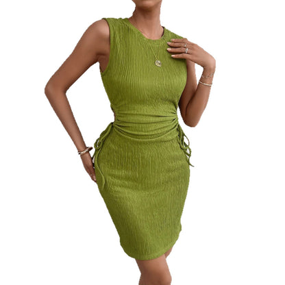 Damen Wickelkleid Figurbetont Raffung Seitenbünde Norvielle