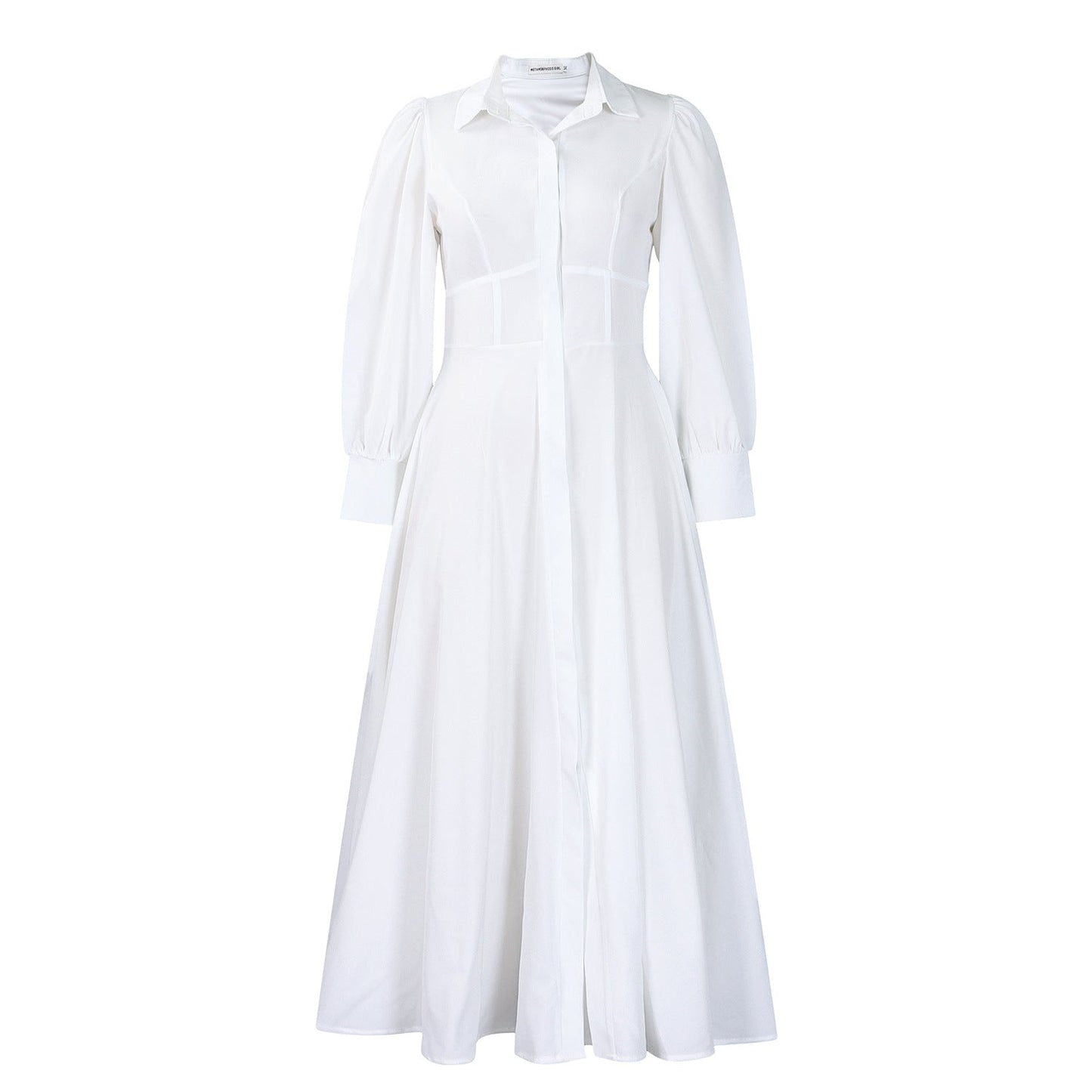 Damen Maxi-Hemdkleid mit Taillenbund Norvielle