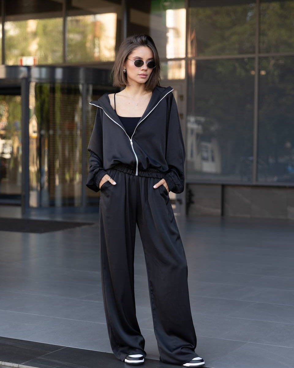 Damen Lounge-Set Weites Oberteil Bequeme Hose Norvielle