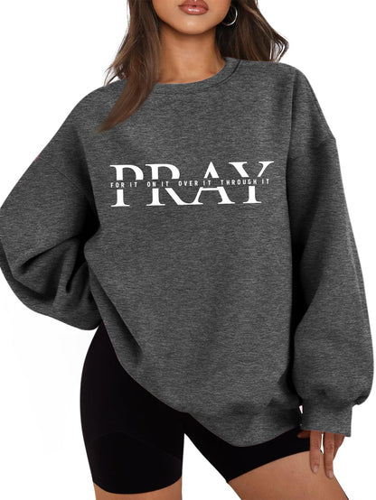 Damen Oversized Sweatshirt mit Aufdruck Norvielle
