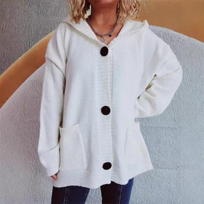Damen Strickjacke mit Kapuze und Taschen Norvielle - Norvielle