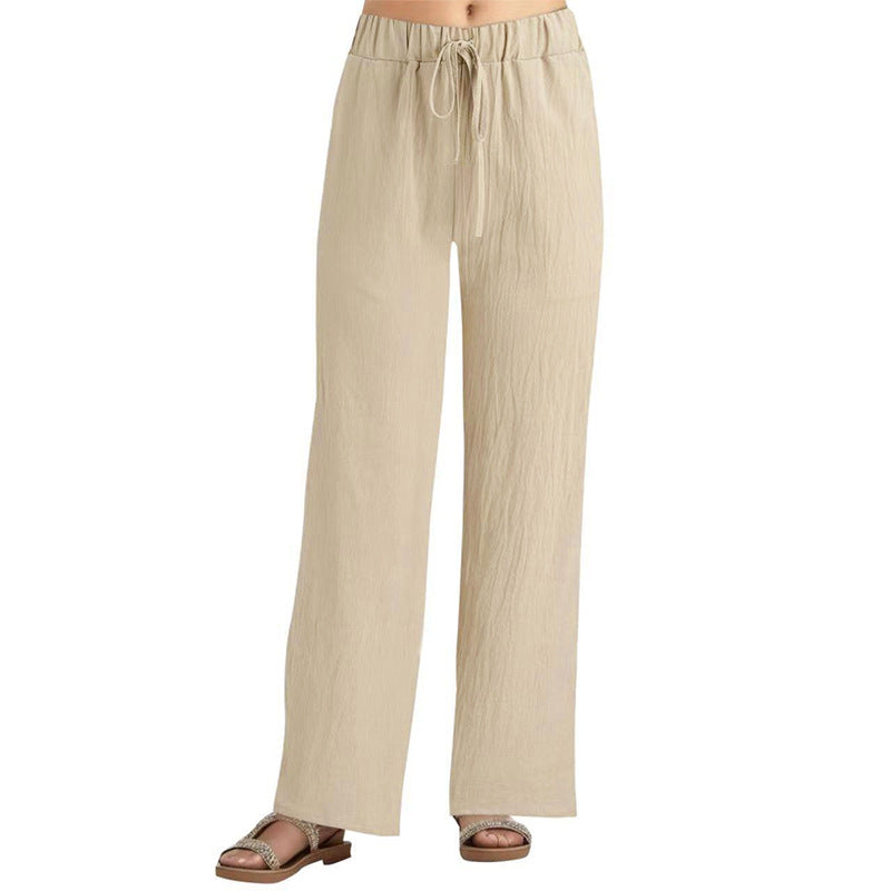 Damen Weite Leinenhose Bequem Norvielle