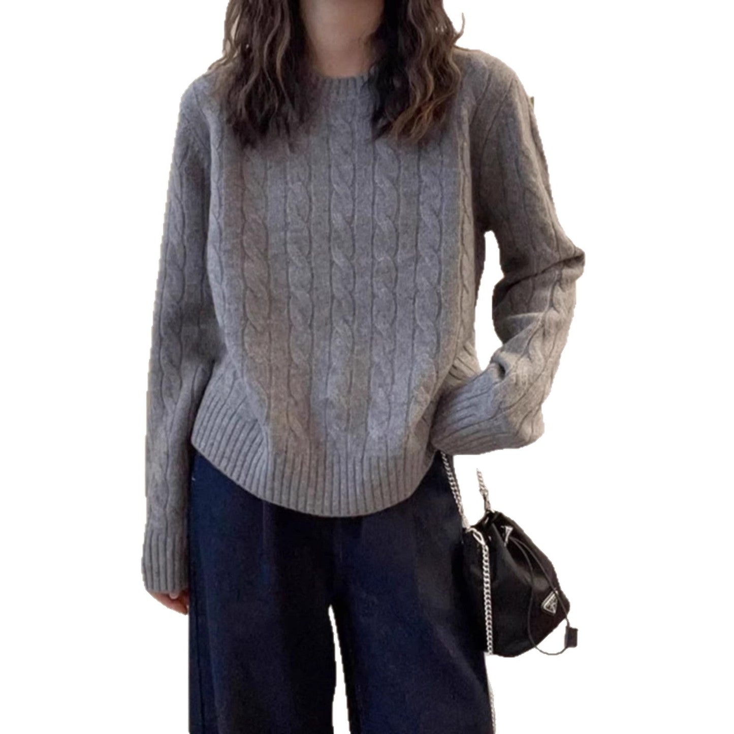 Damen Strickpullover Kabelmuster Norvielle