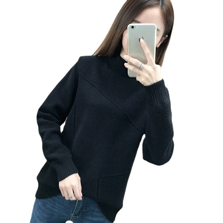Damen Pullover Hochschulter Norvielle Strukturiert