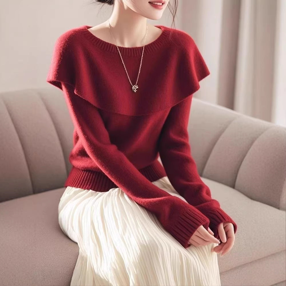 Damen Pullover Lässiger Schalkragen Norvielle - Norvielle