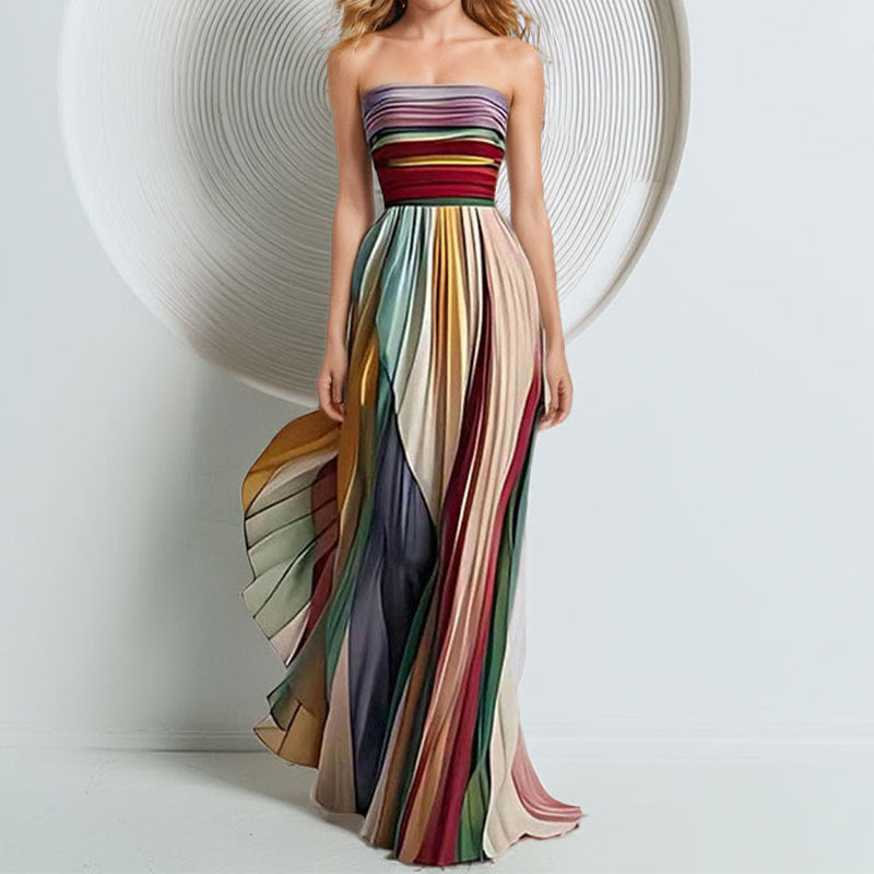 Damen Maxikleid Fließend Raffinierte Farbverläufe Norvielle