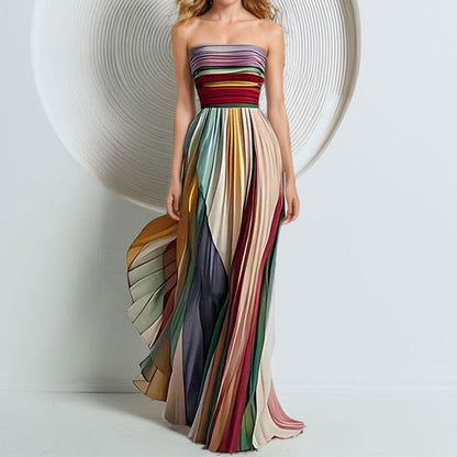 Damen Maxikleid Fließend Raffinierte Farbverläufe Norvielle