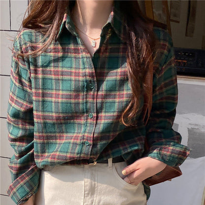 Damen Flanellhemd mit Button-Down-Kragen Weich Norvielle