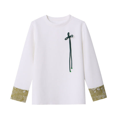 Damen Langarmshirt Floralmuster Weiß