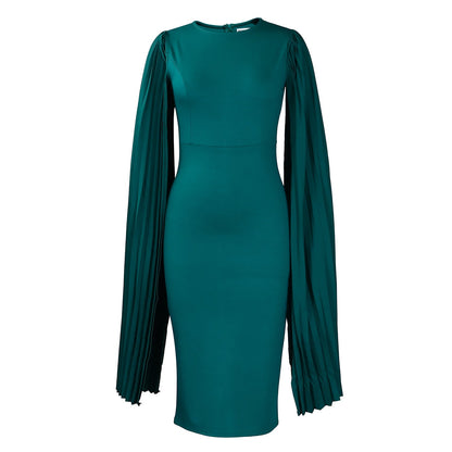 Damen Etui-Kleid Plisseefaltenärmel Eleganter Schnitt Norvielle