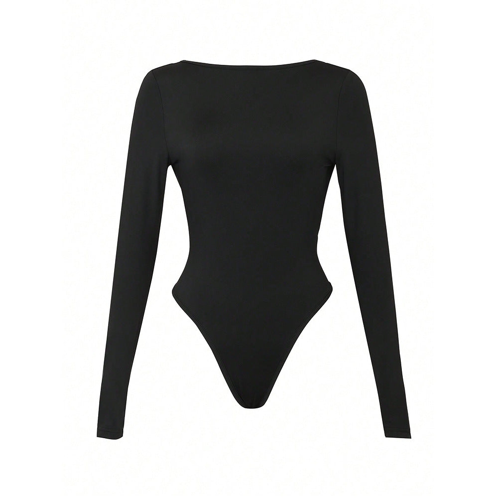 Damen Langarmshirt Rundhalsausschnitt Stretch