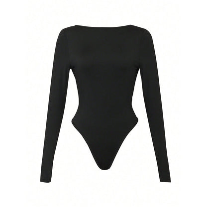 Damen Langarmshirt Rundhalsausschnitt Stretch