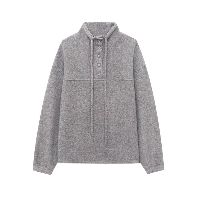 Damen Fleece-Pullover Lässig Hochkragen Norvielle