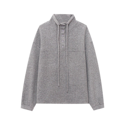 Damen Fleece-Pullover Lässig Hochkragen Norvielle