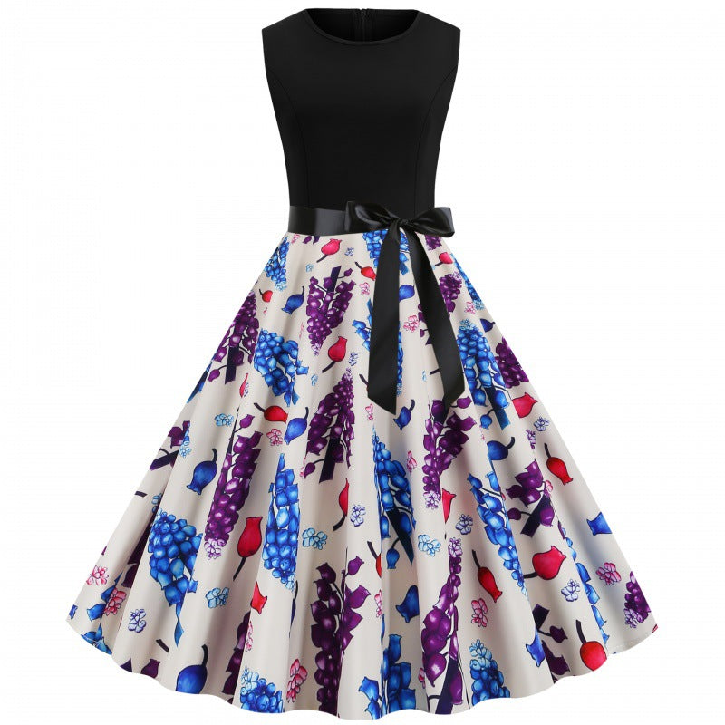 Damen Swingkleid Floralmuster Taillengürtel - Norvielle