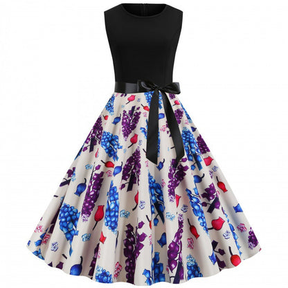 Damen Swingkleid Floralmuster Taillengürtel - Norvielle