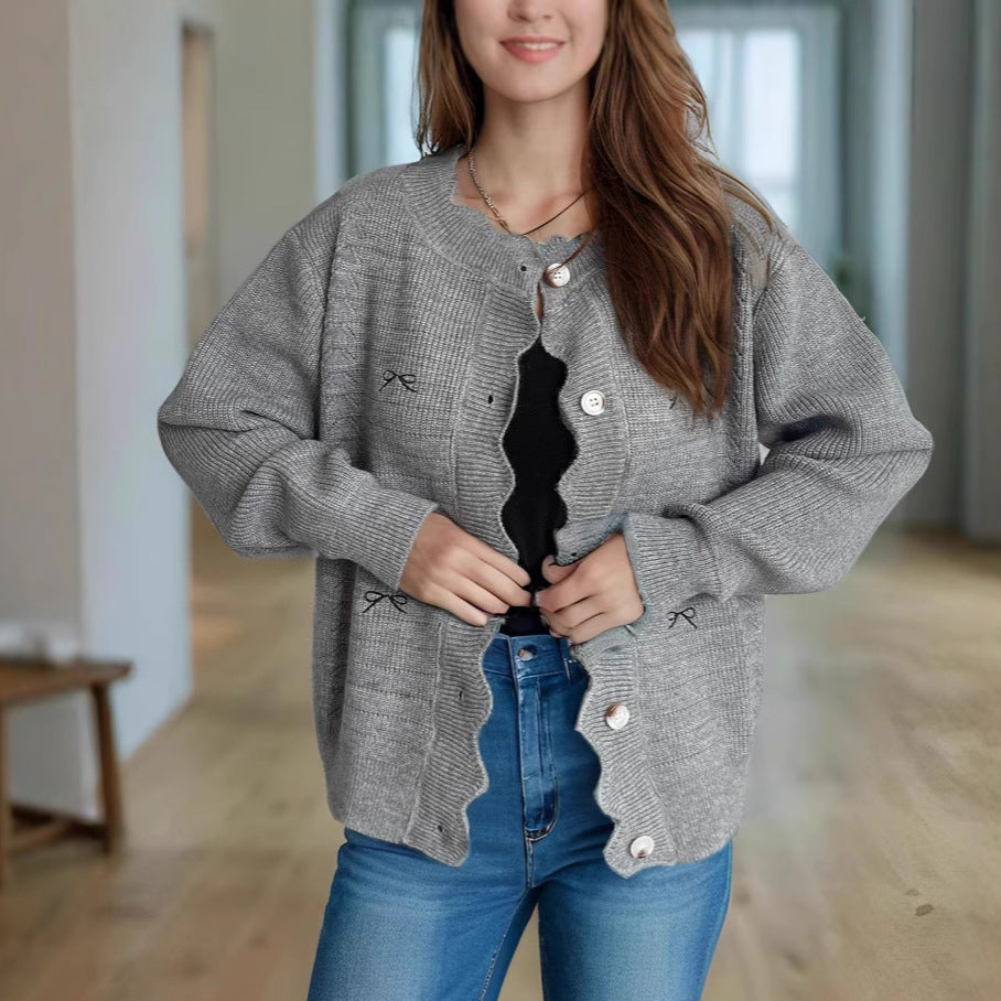 Damen Strickjacke Verspielt Details Norvielle