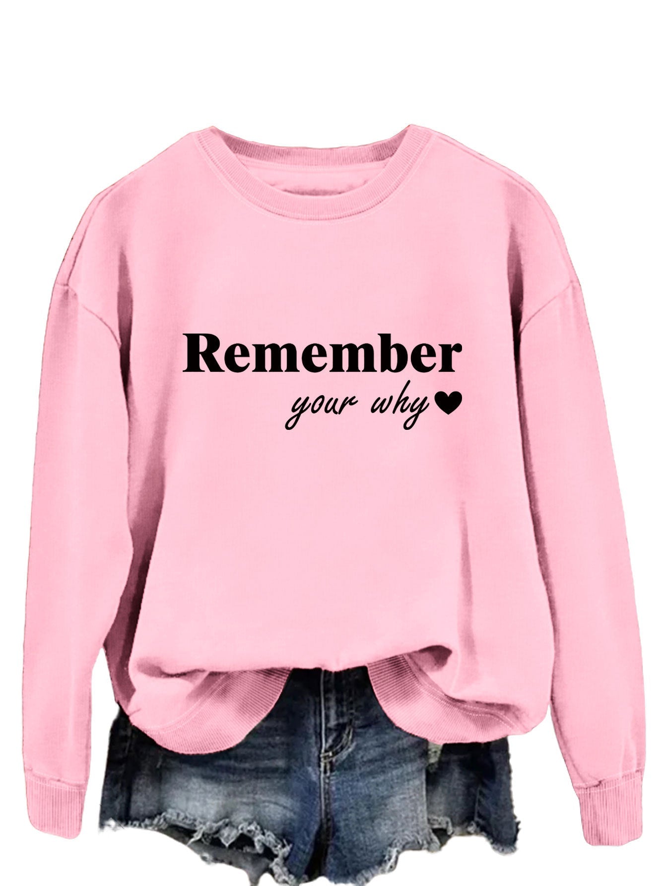 Damen Sweatshirt Lässiger Schnitt Mit Motivierendem Aufdruck Norvielle