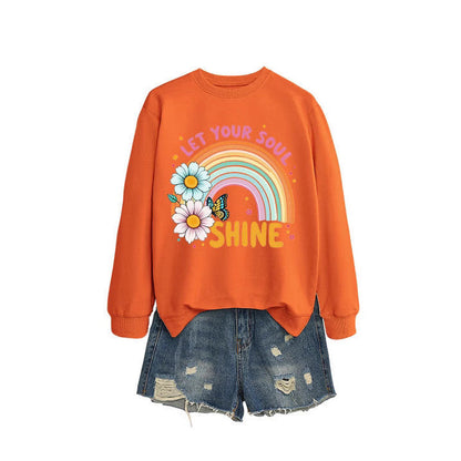 Damen Sweatshirt Bunt Floralmuster Baumwolle