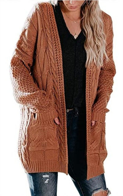 Damen Cardigan Grobstrick Strukturiert