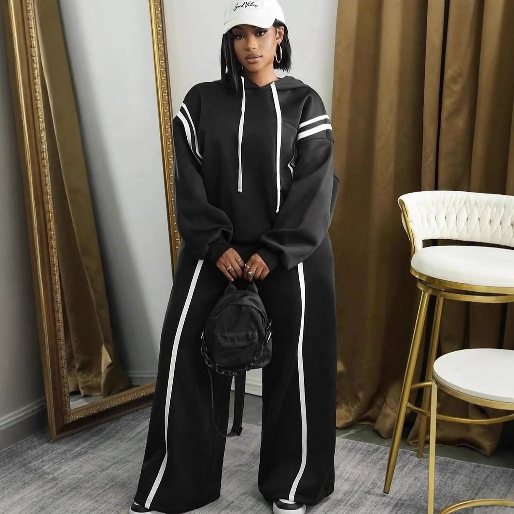 Damen Sportset Hoodie und Jogginghose Streifen Norvielle - Norvielle