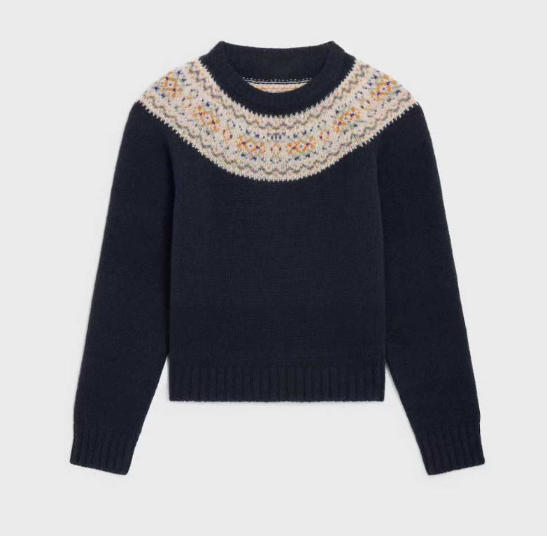 Damen Strickpullover Norweger Muster Norvielle