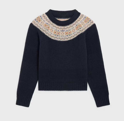 Damen Strickpullover Norweger Muster Norvielle