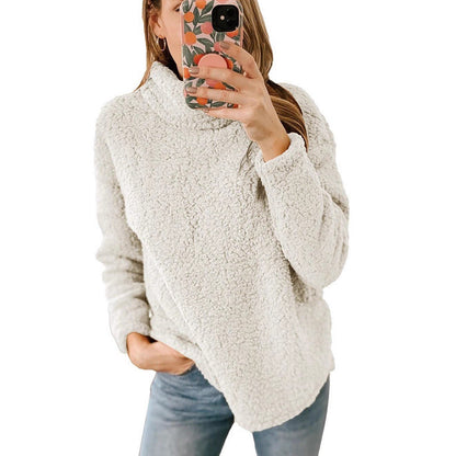 Damen Fleece-Pullover Hochkragen Struktur Norvielle