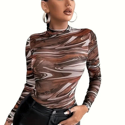Damen Langarmshirt Abstraktes Design Norvielle