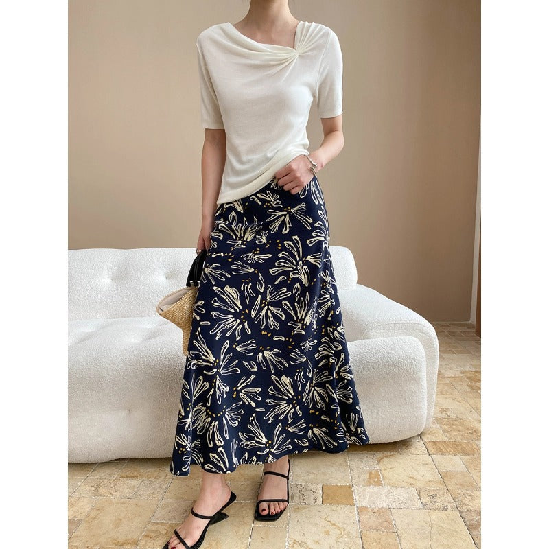 Damen Maxikleid Florales Muster Schwingender Saum Norvielle