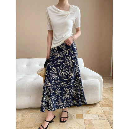 Damen Maxikleid Florales Muster Schwingender Saum Norvielle