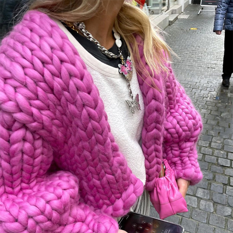 Damen Chunky Strickjacke