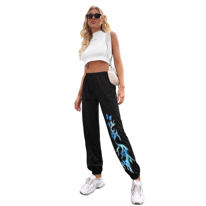 Damen Jogginghose Bunt Schmetterlings-Blitz-Design Baumwolle