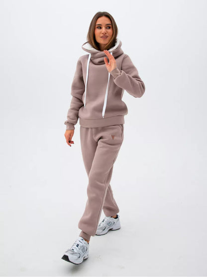 Damen Hoodie Jogginghosen Set Hochkragen Norvielle
