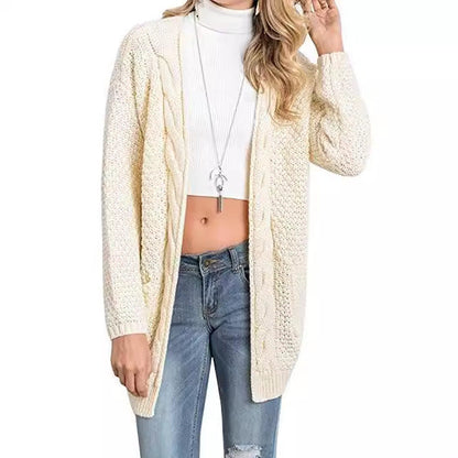 Damen Strickjacke Strukturiertes Muster Praktische Taschen Norvielle