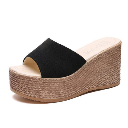 Damen Wedge-Pantoletten Weiches Obermaterial Bequeme Sohle