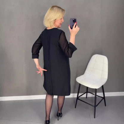 Damen Rüschenkleid transparente Ärmel Norvielle