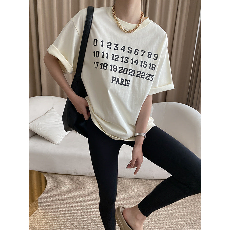 Damen T-Shirt Rundhalsausschnitt Baumwolle Schwarz - Norvielle