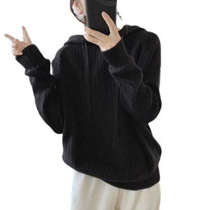 Damen Kapuzenpullover Rippstruktur Lässiger Schnitt Norvielle