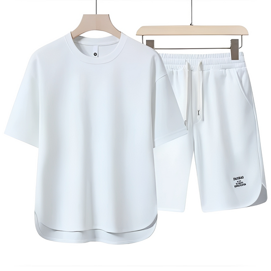 Herren Sommer Set Lässig Baumwolle Beige - Norvielle
