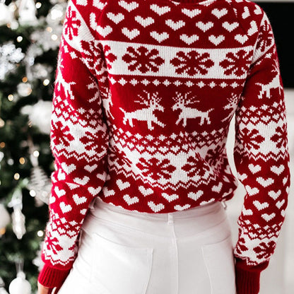 Damen Weihnachtspullover Traditionelles Muster Norvielle Kuschelig