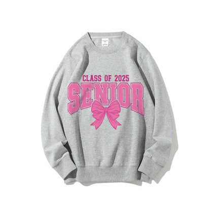 Damen Sweatshirt Abschlussjahr Schleifendesign Grau