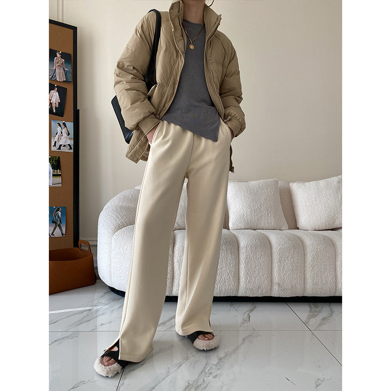 Damen High-Waist Hose Lässig Geschnitten