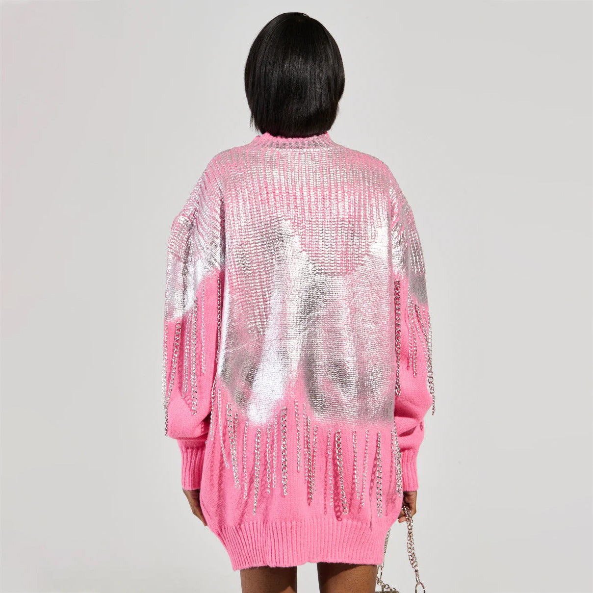 Damen Pullover mit Glitzerfransen Norvielle